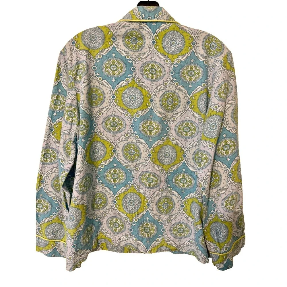 Victoria Secret Pajama Set Size Small Paisley Print Lime Green/Blue - Picture 7 of 16